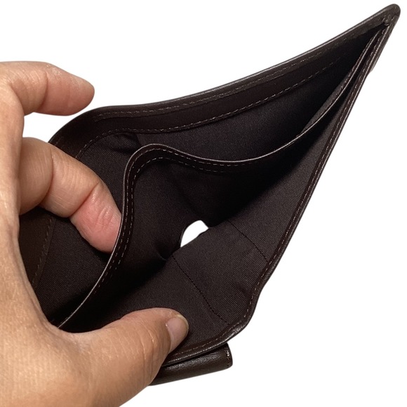 Polo Ralph Lauren Brown Leather Bi Fold Passcase Wallet Men New Open Box - Picture 8 of 16